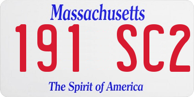 MA license plate 191SC2