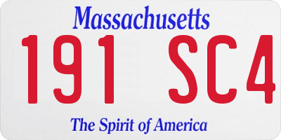MA license plate 191SC4