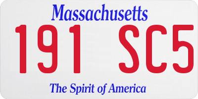 MA license plate 191SC5