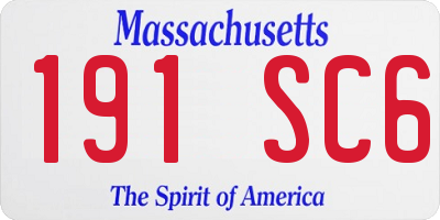 MA license plate 191SC6