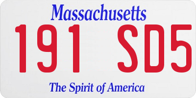 MA license plate 191SD5