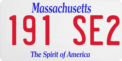 MA license plate 191SE2