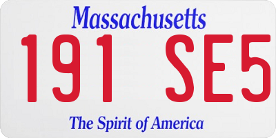MA license plate 191SE5