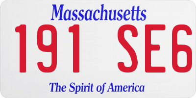 MA license plate 191SE6