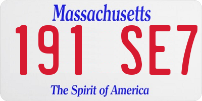 MA license plate 191SE7