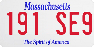 MA license plate 191SE9