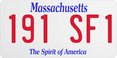 MA license plate 191SF1
