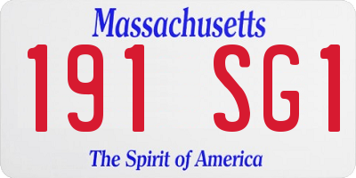 MA license plate 191SG1