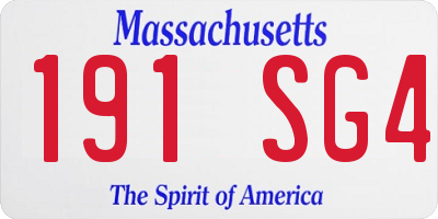 MA license plate 191SG4