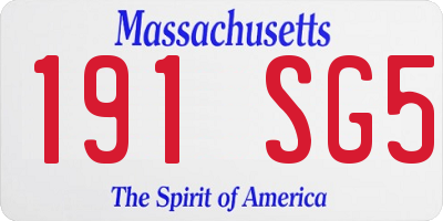 MA license plate 191SG5