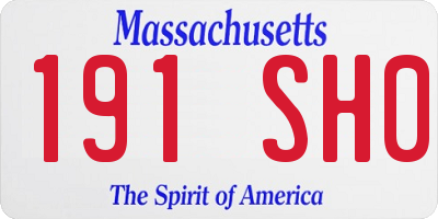 MA license plate 191SH0