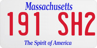 MA license plate 191SH2