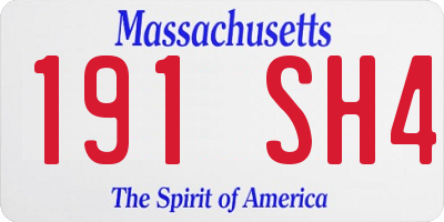 MA license plate 191SH4