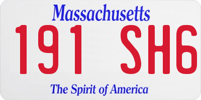 MA license plate 191SH6