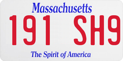 MA license plate 191SH9