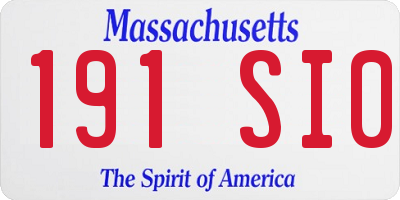 MA license plate 191SI0