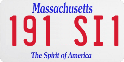 MA license plate 191SI1