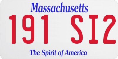 MA license plate 191SI2