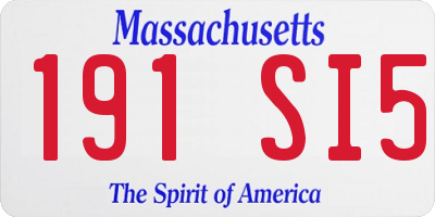 MA license plate 191SI5