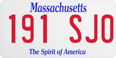 MA license plate 191SJ0