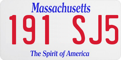 MA license plate 191SJ5
