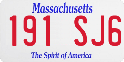 MA license plate 191SJ6
