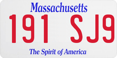 MA license plate 191SJ9