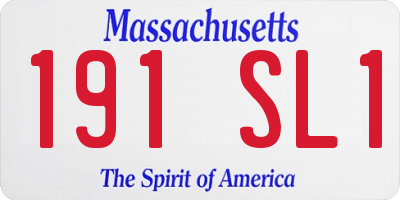 MA license plate 191SL1