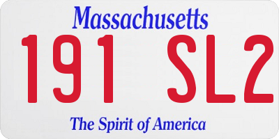 MA license plate 191SL2