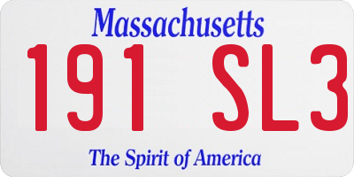 MA license plate 191SL3