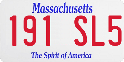 MA license plate 191SL5