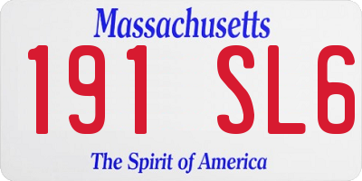 MA license plate 191SL6