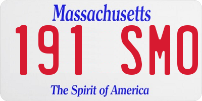 MA license plate 191SM0