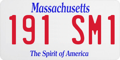 MA license plate 191SM1