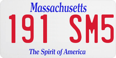 MA license plate 191SM5