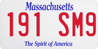 MA license plate 191SM9