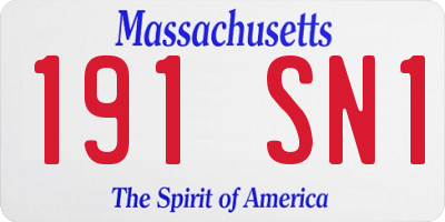 MA license plate 191SN1
