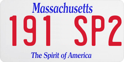 MA license plate 191SP2