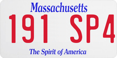 MA license plate 191SP4