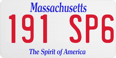 MA license plate 191SP6