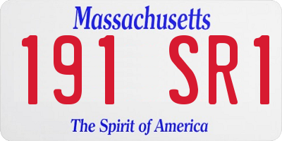 MA license plate 191SR1