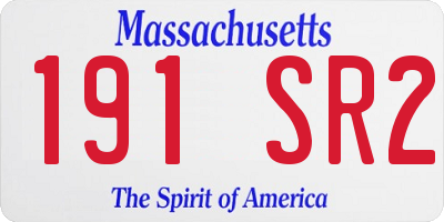 MA license plate 191SR2