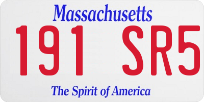 MA license plate 191SR5