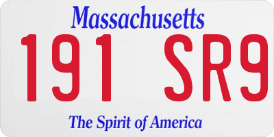 MA license plate 191SR9