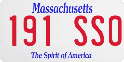MA license plate 191SS0