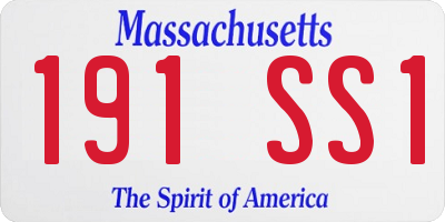 MA license plate 191SS1