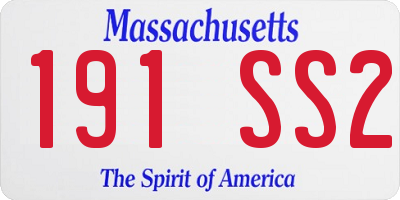 MA license plate 191SS2