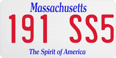MA license plate 191SS5