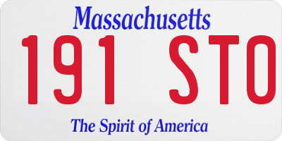 MA license plate 191ST0