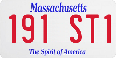 MA license plate 191ST1